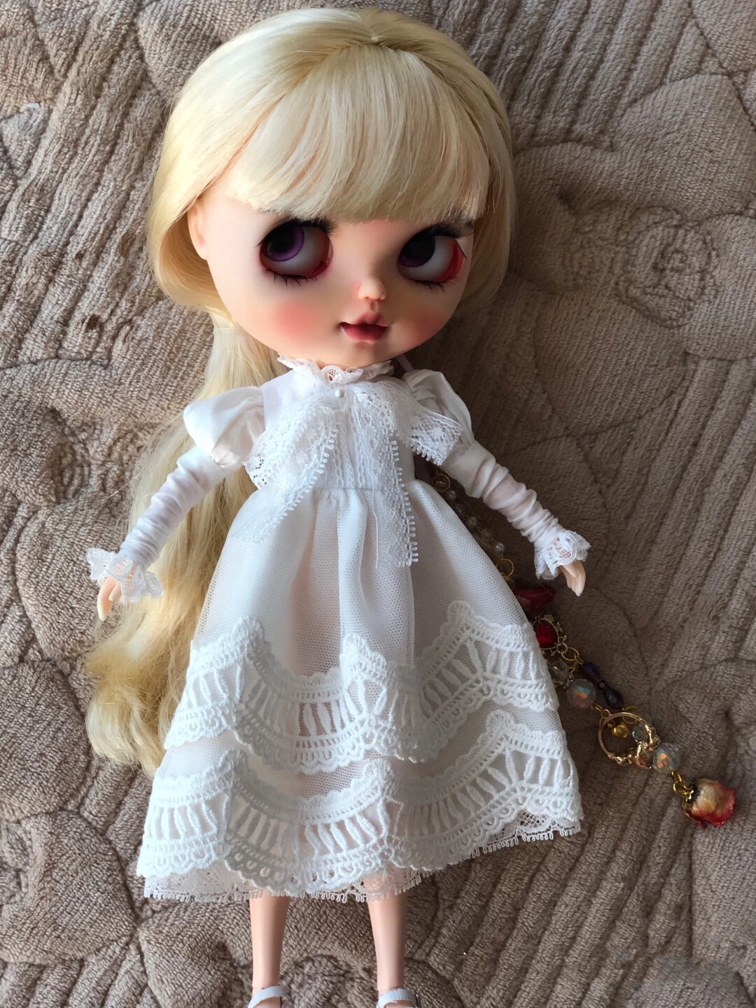 BJD Blythe Clothes White gauze skirt cut-out hat suit dress 1/6 30cm Dolls (Fit for Pullip,Ob24, Licca)