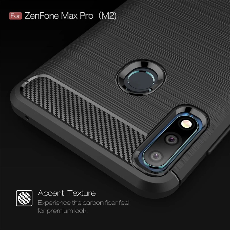 ASUS Zenfone Max Pro M2 Case ZB631KL Firm Rubber Bumper Carbon Fiber Case For Cover Asus Zenfone Max Pro M2 ZB631KL Luxury Case