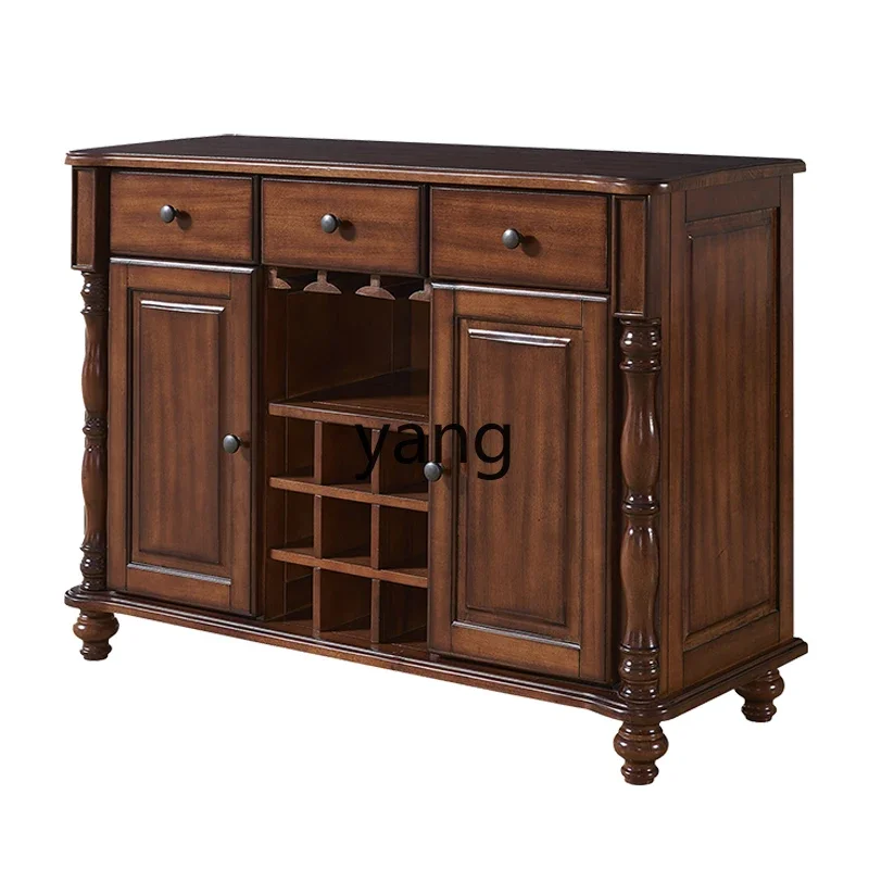 

LMM American Style Chest of Drawers All Solid Wood Living Room Storage Small Cabinet Master Bedroom Sideboard