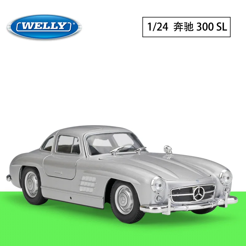 WELLY 1:24 Mercedes Benz 300SL Simulation Alloy Car Model Collection Birthday Gift Decoration Collection Gifts Die Casting Model