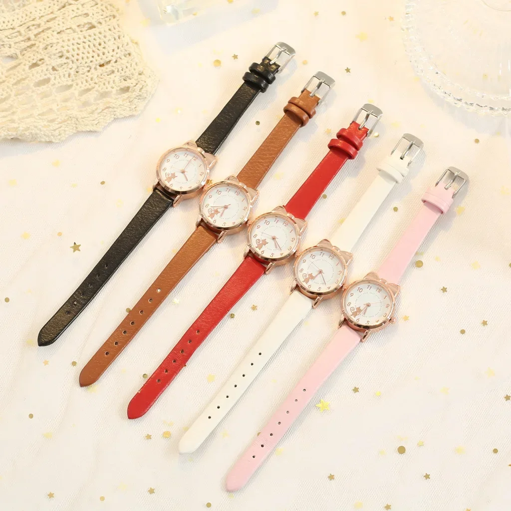 New Women's PU Leather Strap Simple Retro Small Leather Strap Leisure Sports Wristwatch Clock Wristwatch for Sports