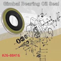 For Mercruiser Gimbal Bearing Grease Seal Alpha One Gen 1 & 2 Bravos I,II & III, Replaces 26-88416, GLM 85910, Sierra 18-2094