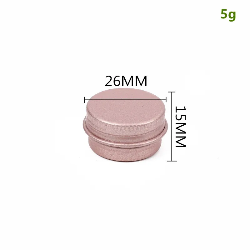 200pcs 0.17oz Sample Rose Gold Aluminum Tin Jar 5 ml Refillable Containers Round Tin Container Cans for Cosmetic,Lip Balm, Cream