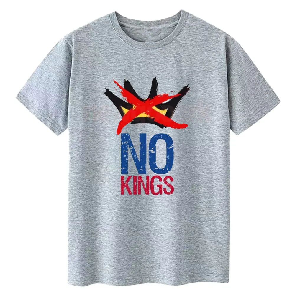 Humor No Kings in America Graphic T Shirts Woman Man Casual Casual T-shirt Classic O-neck Cotton Streetwear Short-sleev