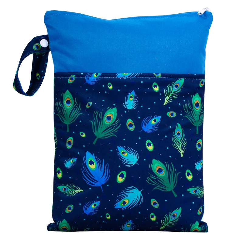 1Pcs 25*35cm Reusable Baby Diaper Stackers Bag Waterproof with Two-Pocket Design Ideal for Wet Nappies