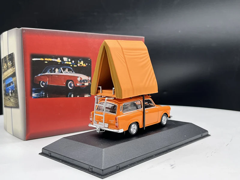 Atlas 1:43 Scale Diecast Alloy DDR Trabant 601 Camper RV Toy Car Model Classic Nostalgia Adult Collection Souvenir Gifts Display