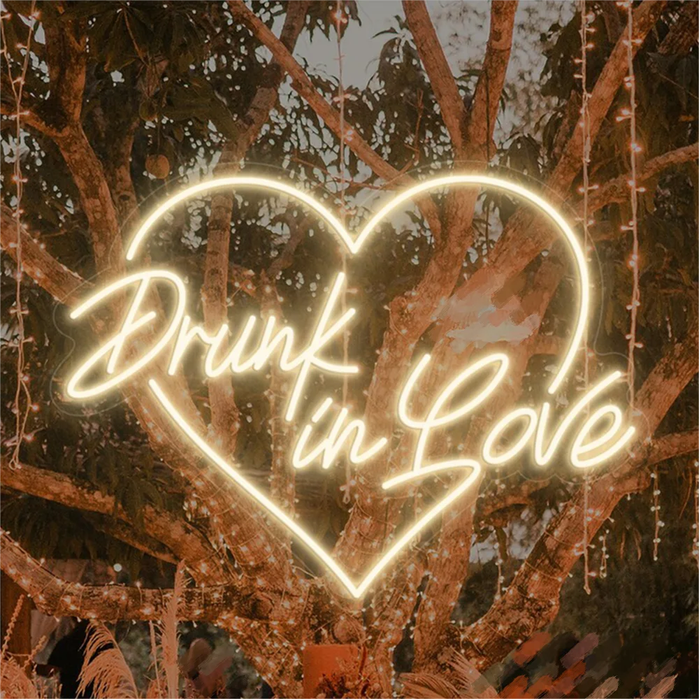 

Drunk In Love Neon Sign LED Room Wall Decor USB Powered Lights For Wedding Mariage PartyBar Club Bedroom Wall Art Logo Decor