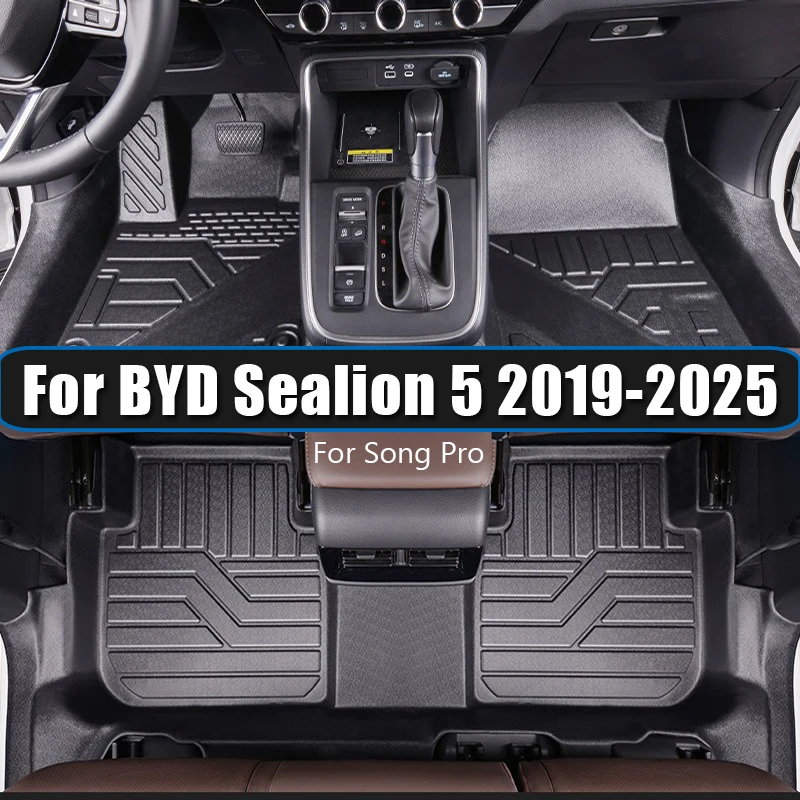 

Custom TPE Car Special Floor Mat For BYD Song Pro 2019-2021 Sealion 5 2020-2025 Wear-resistant Non-slip Interior Carpet Styling