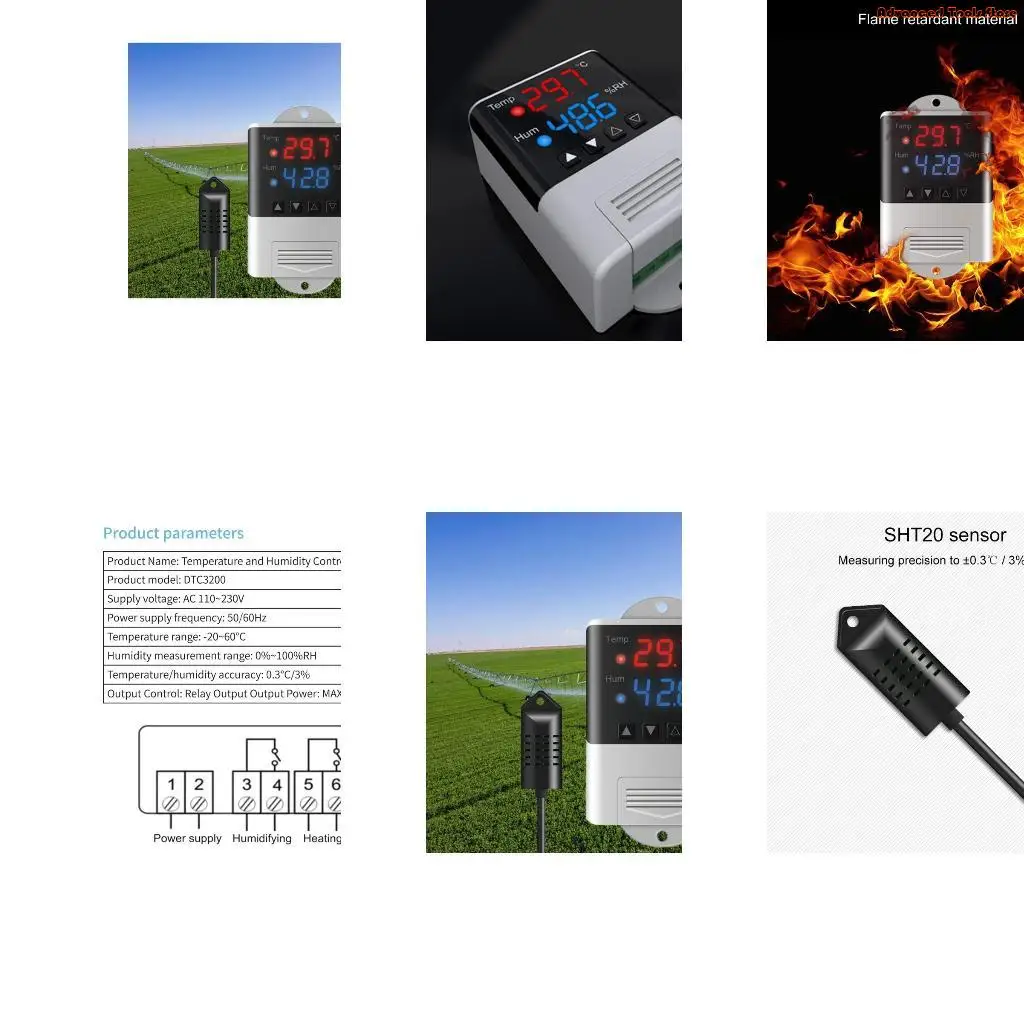 Temperature Humidity Controller Thermoregulator Thermostat Humidistat AC 110V W91B