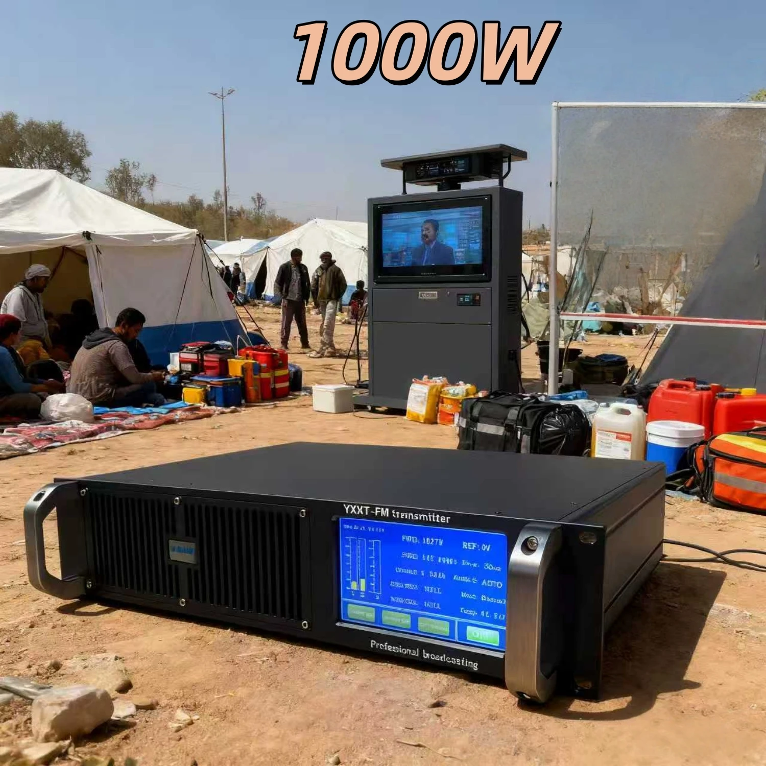 

TC- 1000W Stereo FM Transmitter – Essential for Refugee & Disaster Relief Site Communication