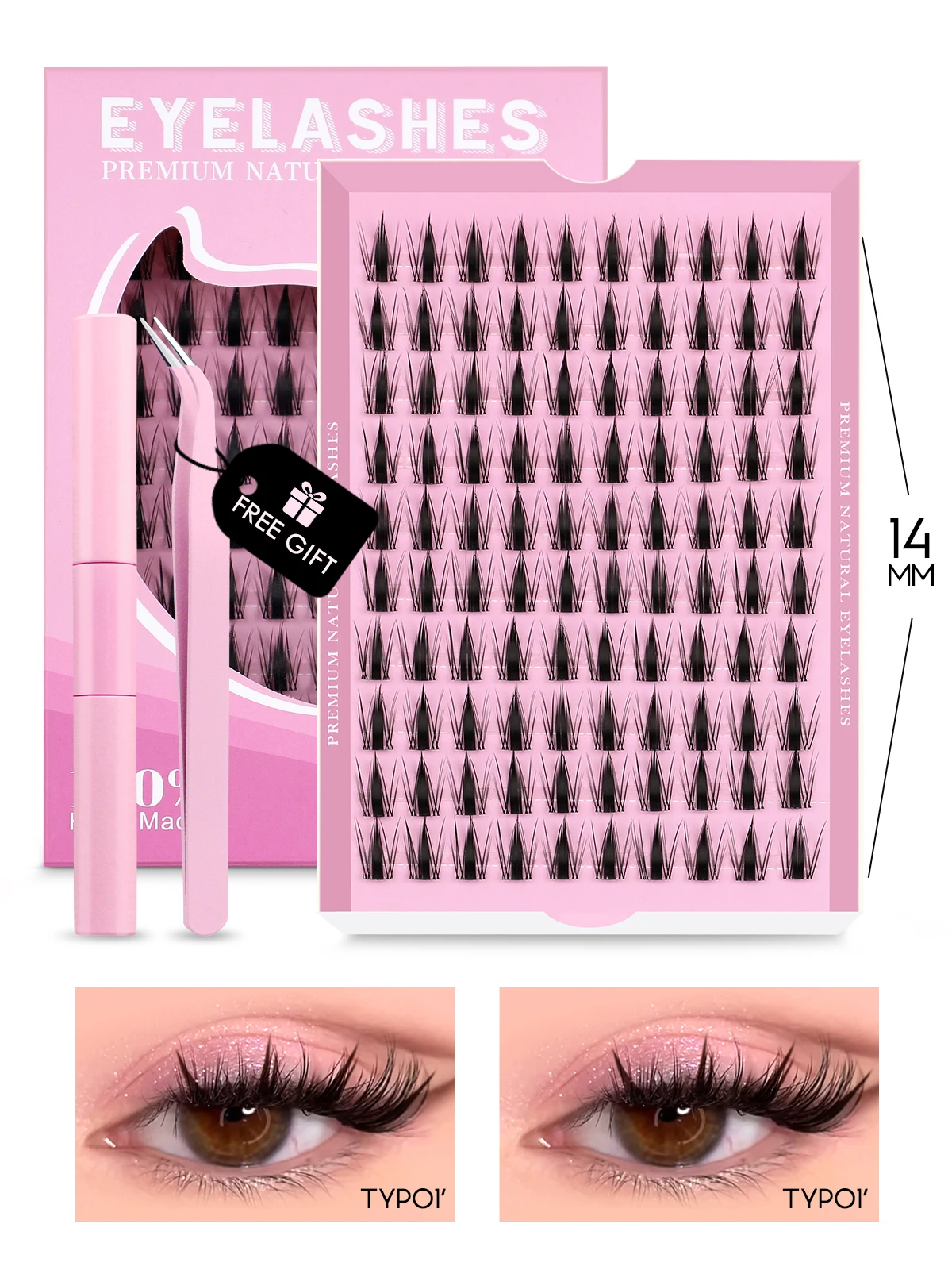 Manga Lashes Kit Natural Volume Cluster Eyelashes