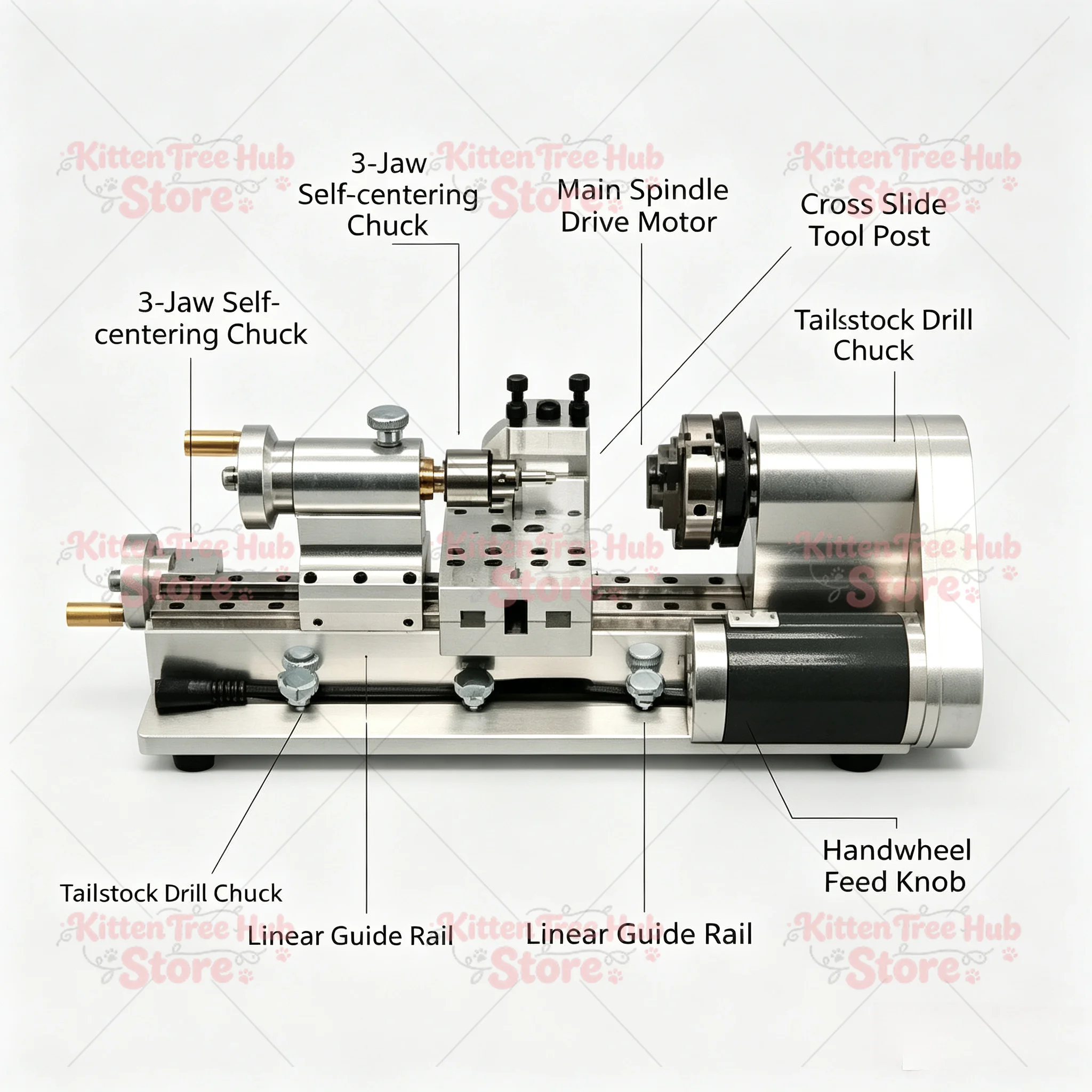 DIY Mini Desktop Lathe Machine Small Metal Wood Turning Tool For Model Making And Scientific Experiment Project