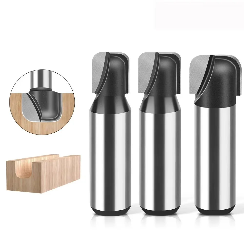 

1pc 6mm 12mm Shank Double Arc Round Bottom Router Bit Slotting Cutter Engraving Machine Trimming Machine Cutter Woodworking Tool