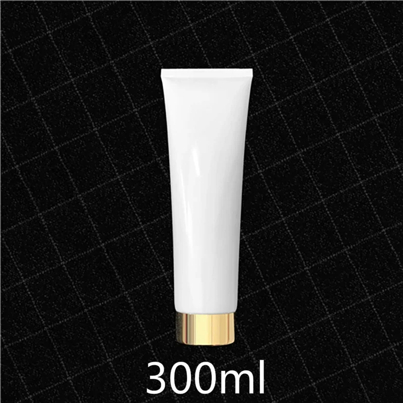 

300g White Plastic Squeeze Bottle 300ml Cosmetic Refillable Container Body Lotion Cream Soft Tube Empty 10oz