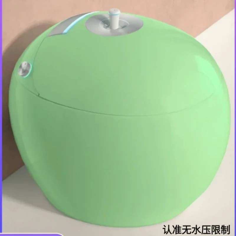 Egg shaped colored personalized intelligent toilet with no water pressure limit, small unit integrated toilet