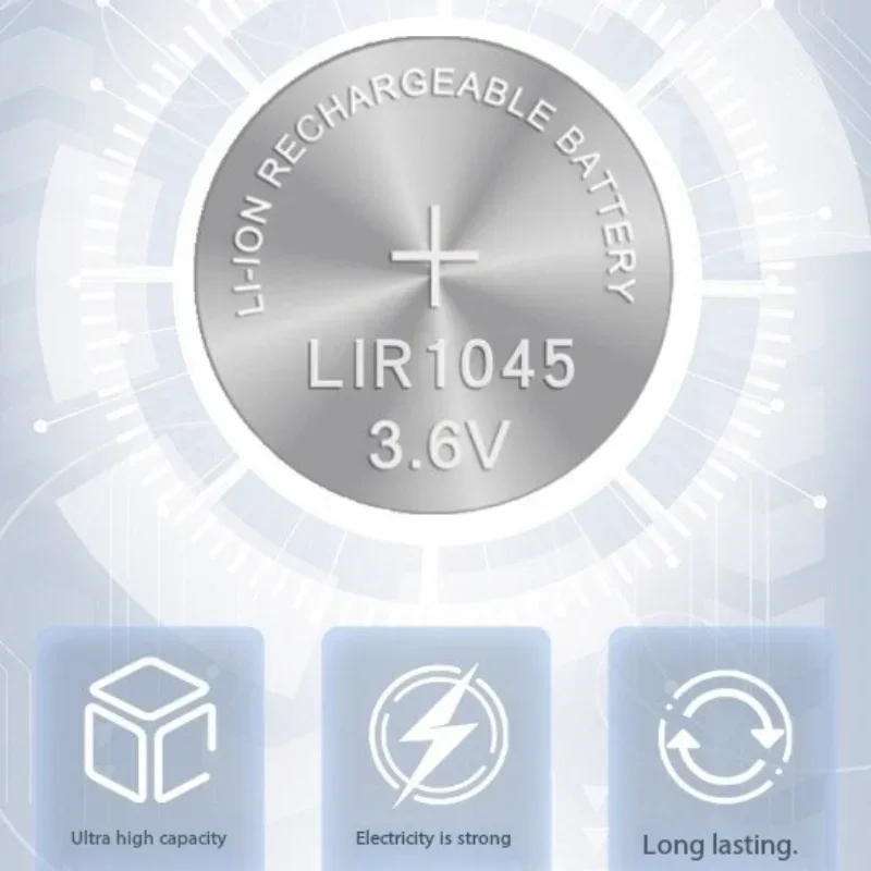 3.6V 40mAh LIR1045 Button Rechargeable Battery for TWS Bluetooth Headset Battery