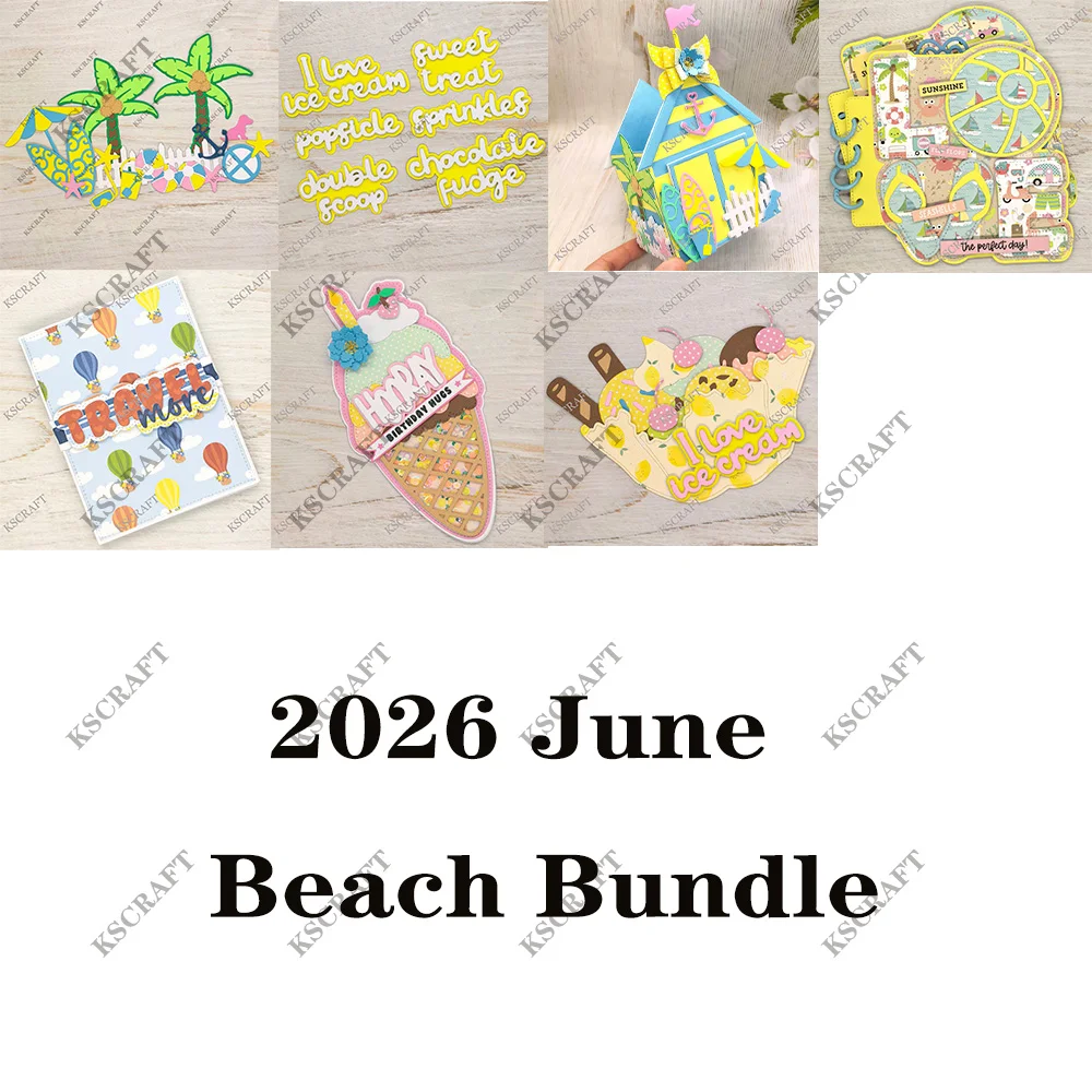 KSCRAFT 2026 June Bundle Metal Cutting Dies Stencils for DIY Scrapbooking Decorative Embossing DIY Paper Cards