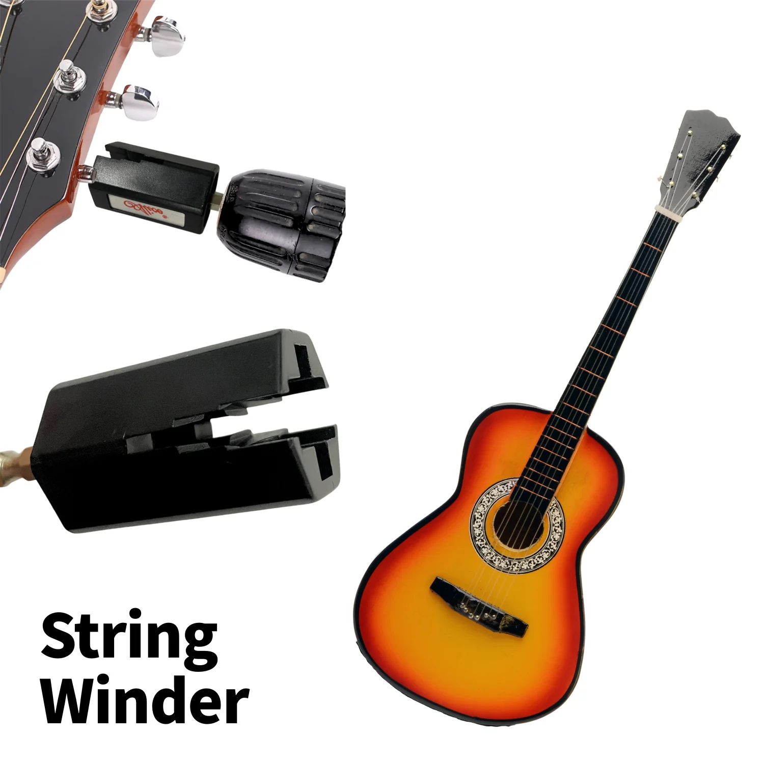 Multifunctional Electric Guitar String Winder, Bridge Pin Puller, Drill-Automatic Hex Screw Guitar Repair Tool