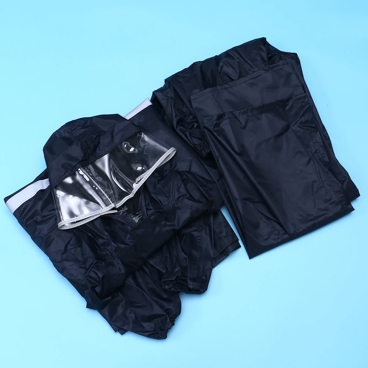 

Thickened Cycling Raincoat With Hood Waterproof Rain Suit For Adults Reflective Stripes Lightweight Portable Rain Poncho For