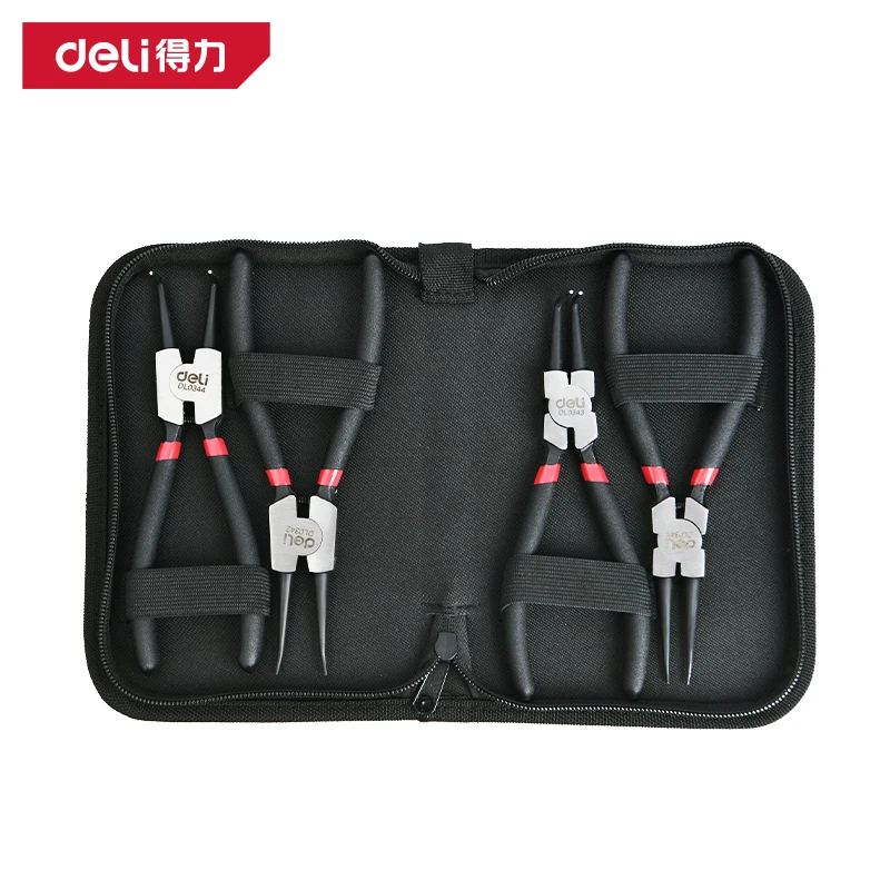 

DELI 4PCS 7 inch Snap Ring Pliers Internal/External Circlip install uninstall Tool Snap Rings Puller Hand Circlip Plier