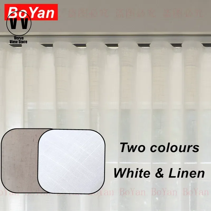 

Waves S Folds Cream White Linen Like Sheer Window Curtains for Living Room Tulle Flax Voile Kitchen Ripple Drapes Bedroom