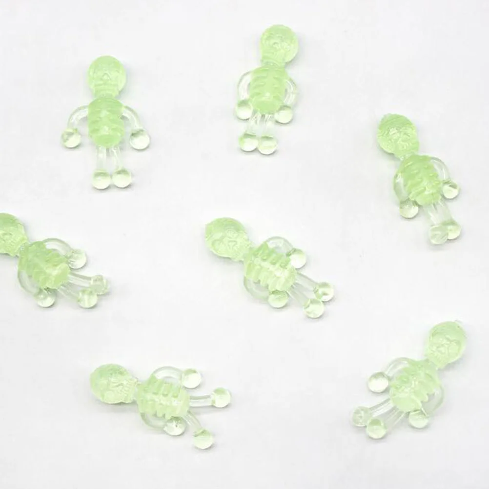 20 Pcs Soft Rubber Luminous Skull Prize Toys Party Favors Stress Reliever Decompression Stretchable