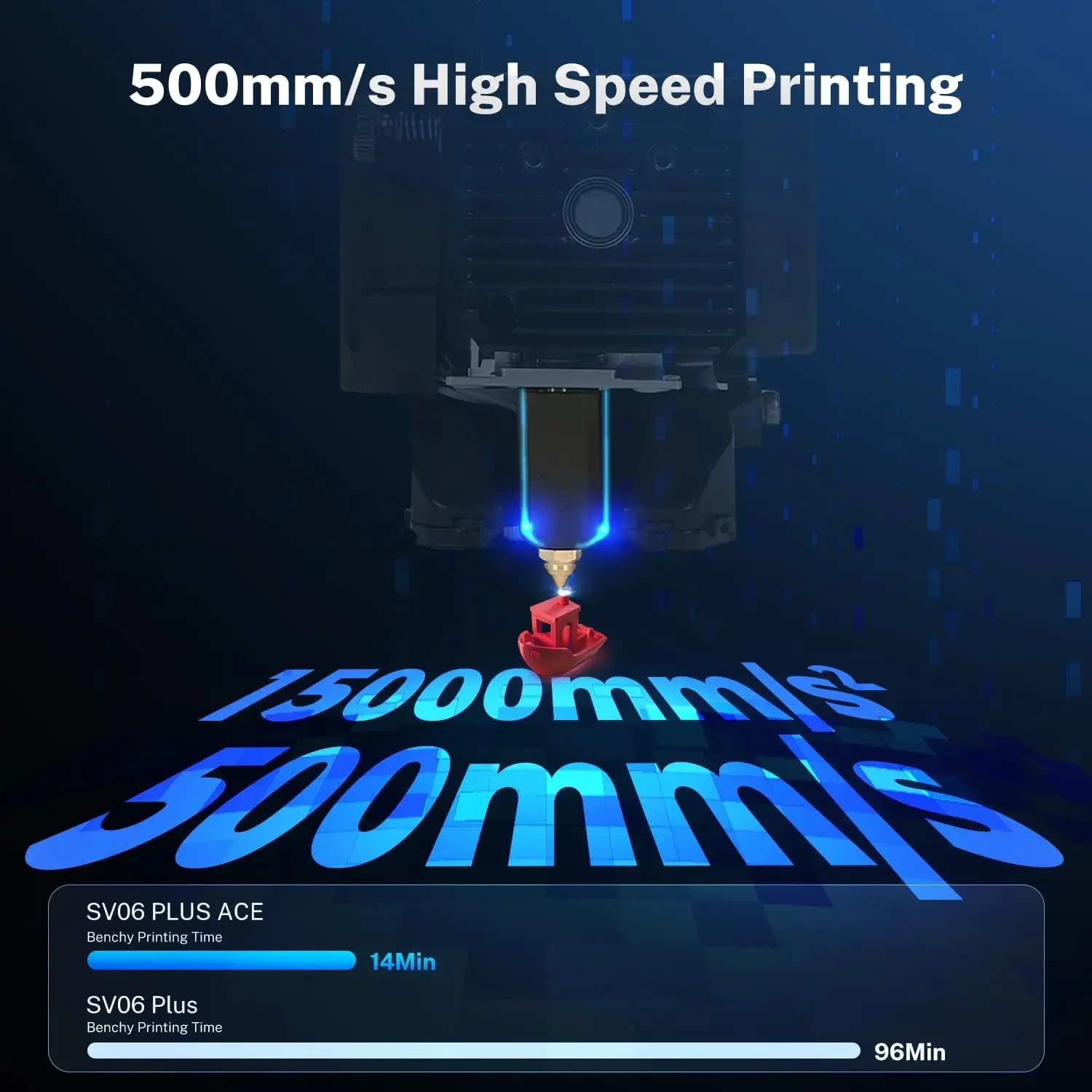 SV06 Plus ACE 3D Printer Open Source, 500mm/s Max High Speed 3D Printers, Fully Auto Leveling, with Camera Upgraded Structure Pl