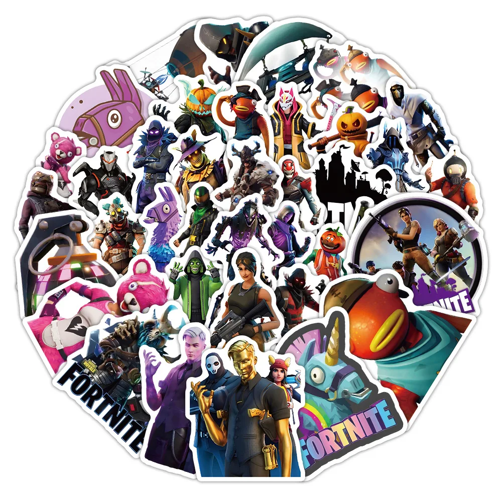 Fortnite Creative Personality Graffiti Sticker Animation Cartoon Goo Card Mobile Phone Case Scooter Water Cup Sticker Decoration view 5