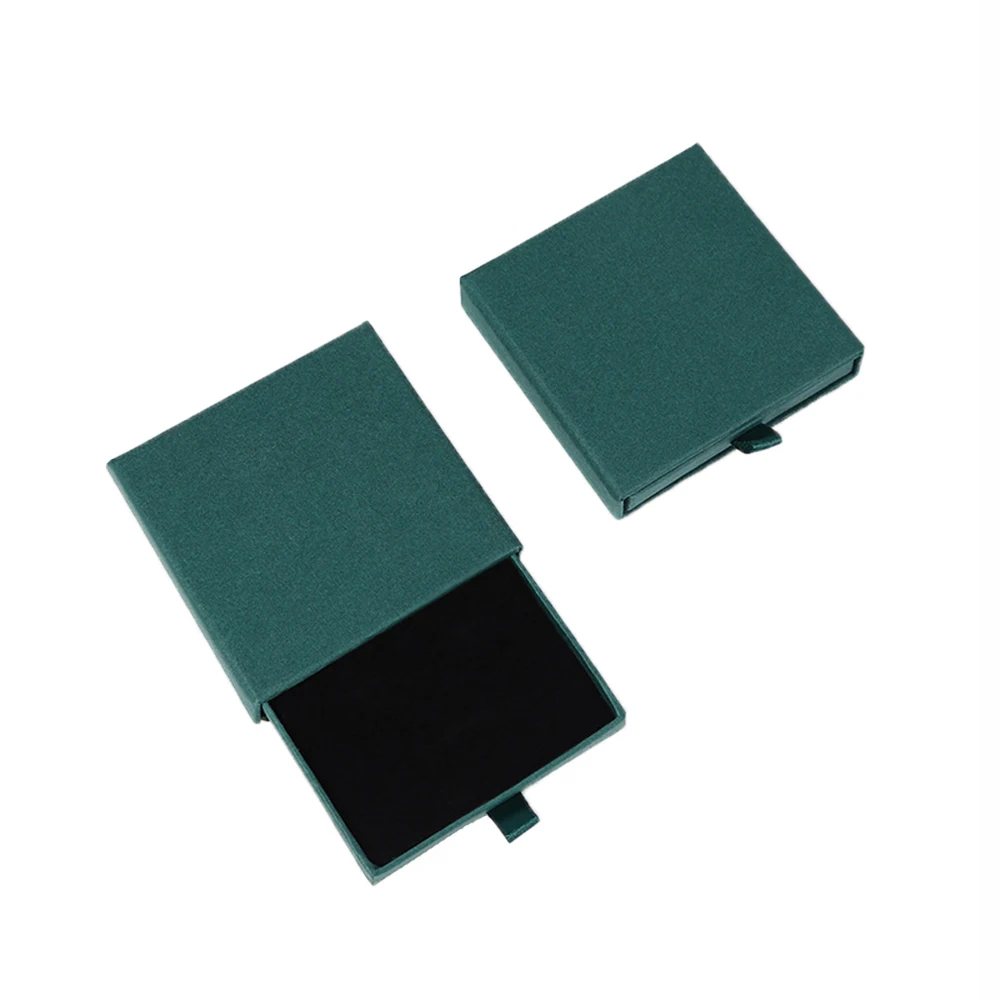 بسيطة بلون درج صندوق مجوهرات القرط حلقة قلادة هدية علبة التعبئة والتغليف مجوهرات المنظم الإبداعية صندوق ورقي سميك