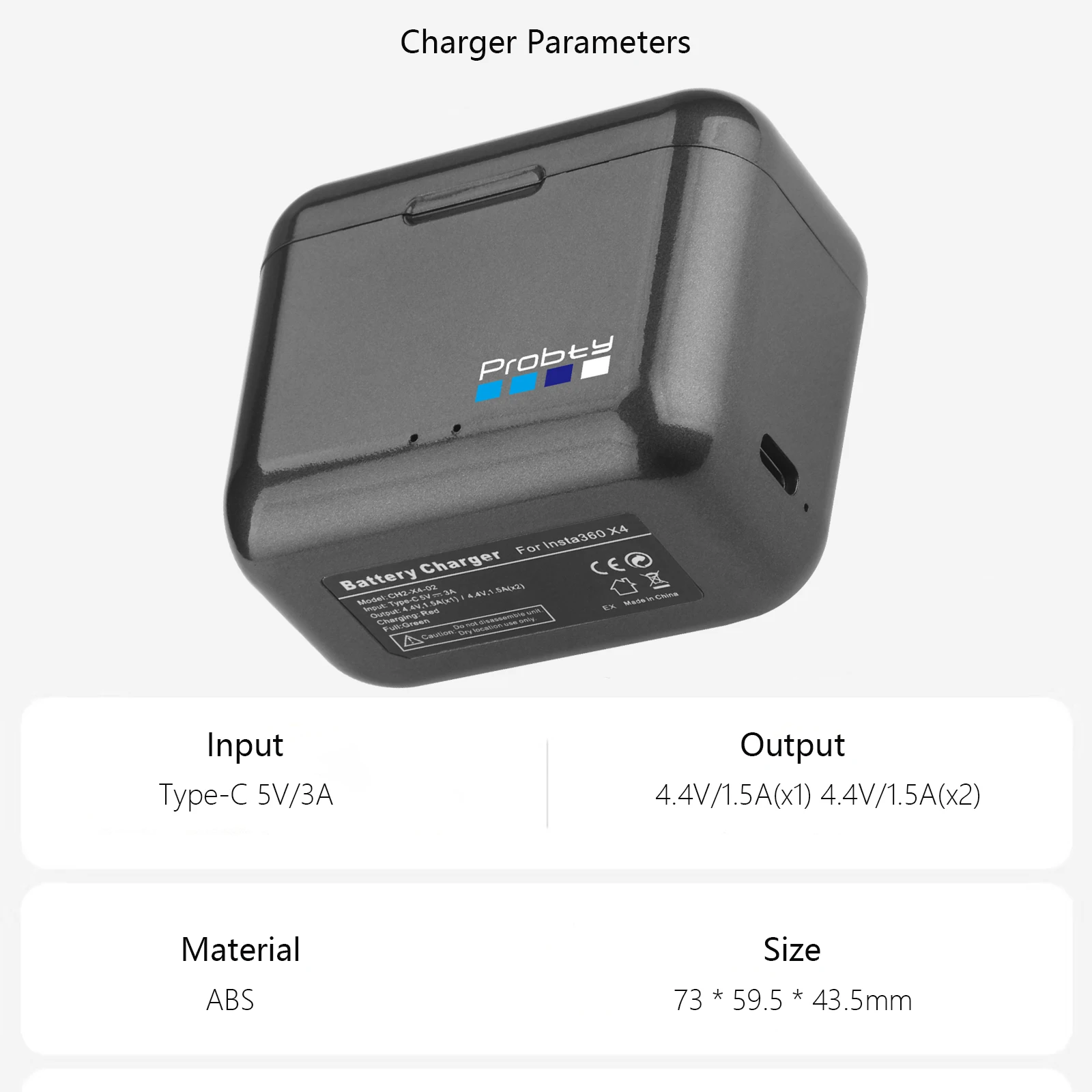 Per Insta360 X4 Battery2600mAh + caricabatterie a 2 Slot Hub di ricarica rapida per accessori di alimentazione a batteria Insta360 X4