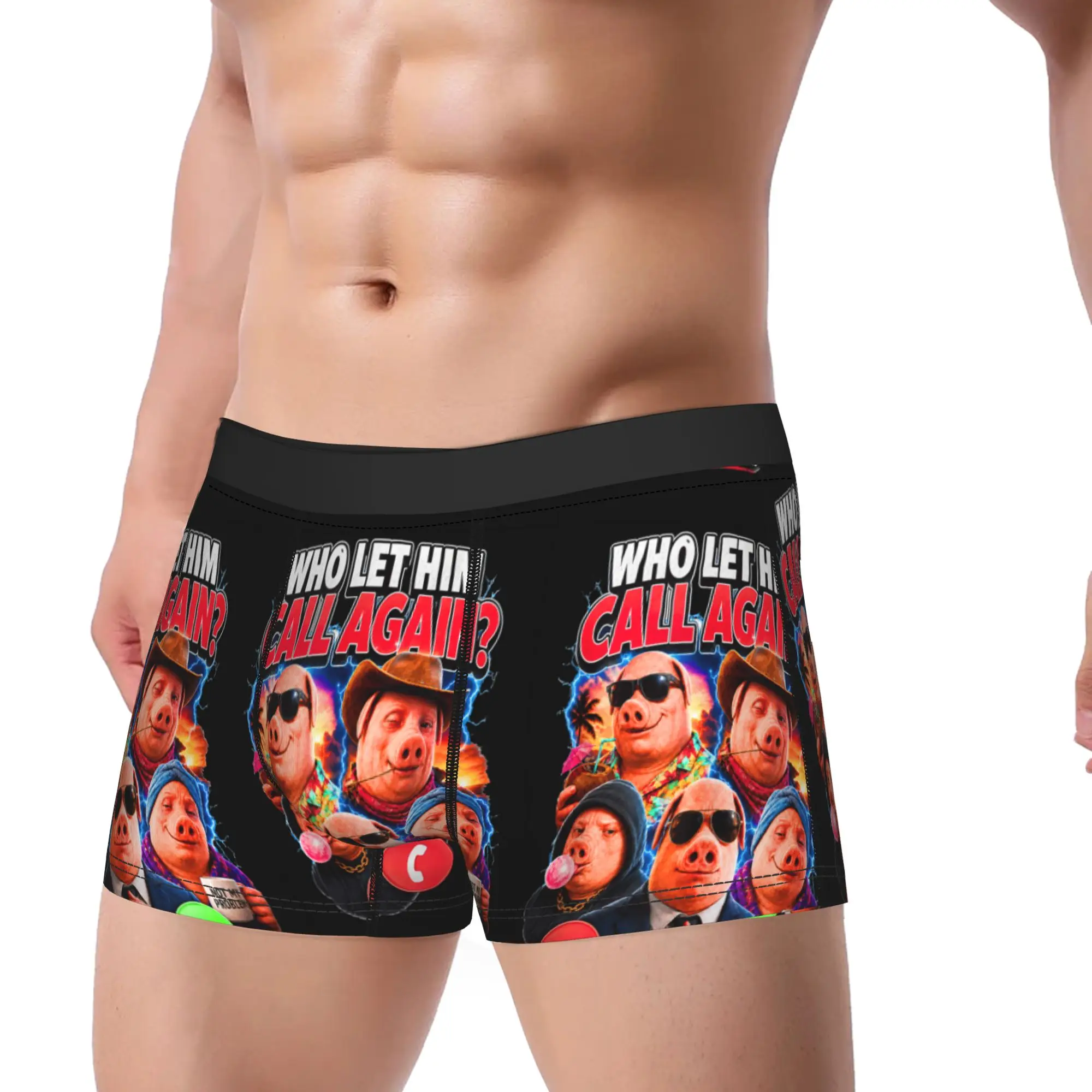 John Pork Who Let Him Call Again Underwear  Classic Panties Pattern Boxer Brief For Men Pouch Large Size Boxer Shorts