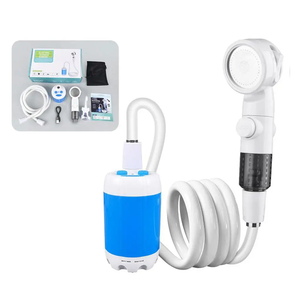 دش محمول خارجي، دش كهربائي قابل لإعادة الشحن مع مضخة عرض رقمية، معدات تخييم دش لاسلكية للتخييم