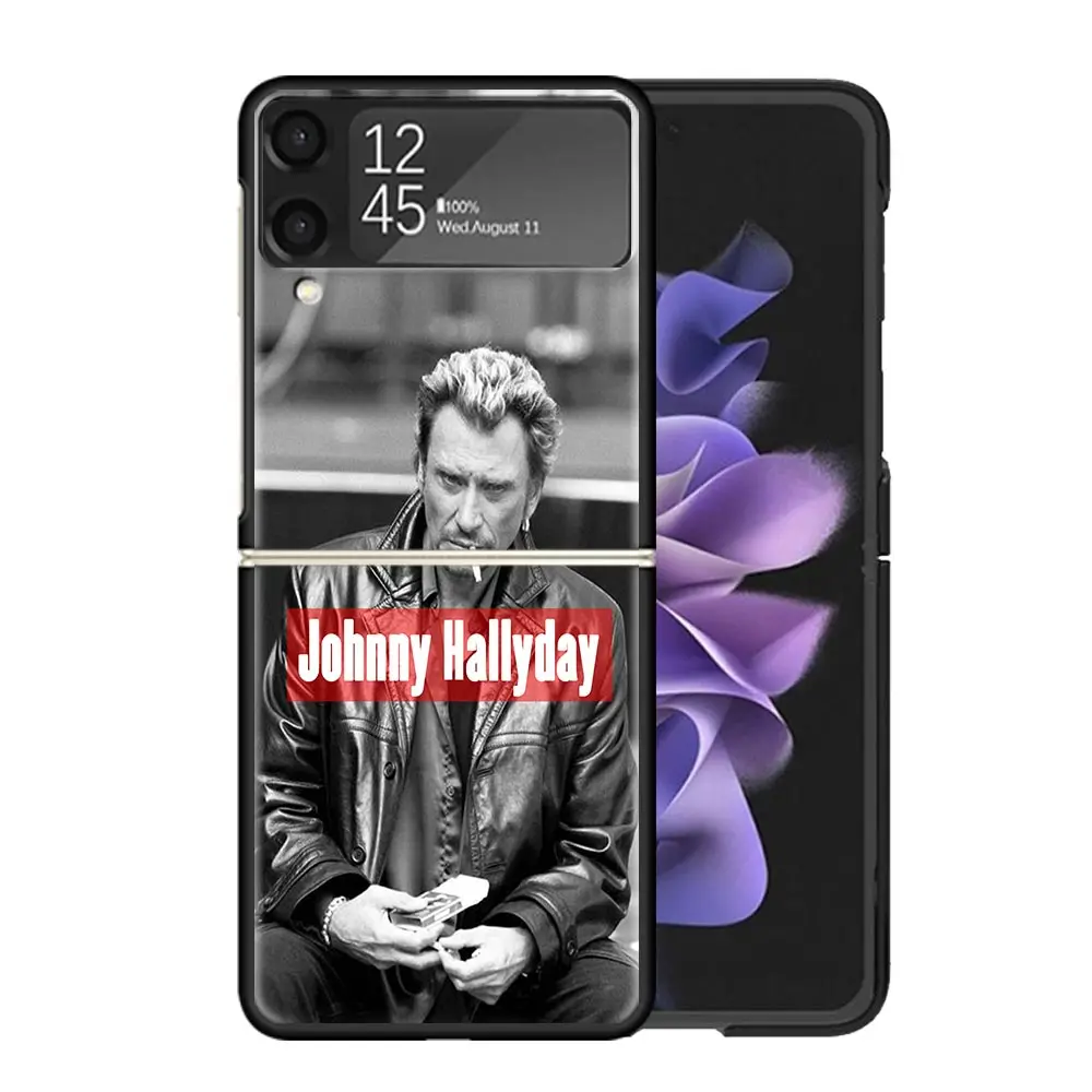 Johnny Hallyday Music Clear Phone Case For Samsung Z Flip 5 4 3 Galaxy ZFlip 6 5G Shockproof Hard Print Cover TPU PC Coque