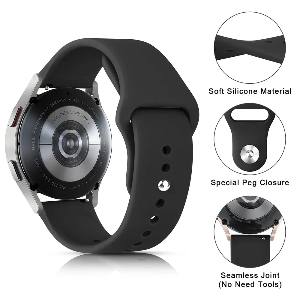 20mm 22mm Straps For Samsung Galaxy watch 7/6/5/pro/FE/4 Classic Silicone bracelet Amazfit Huawei watch GT 4-2-2e-3-3 pro band