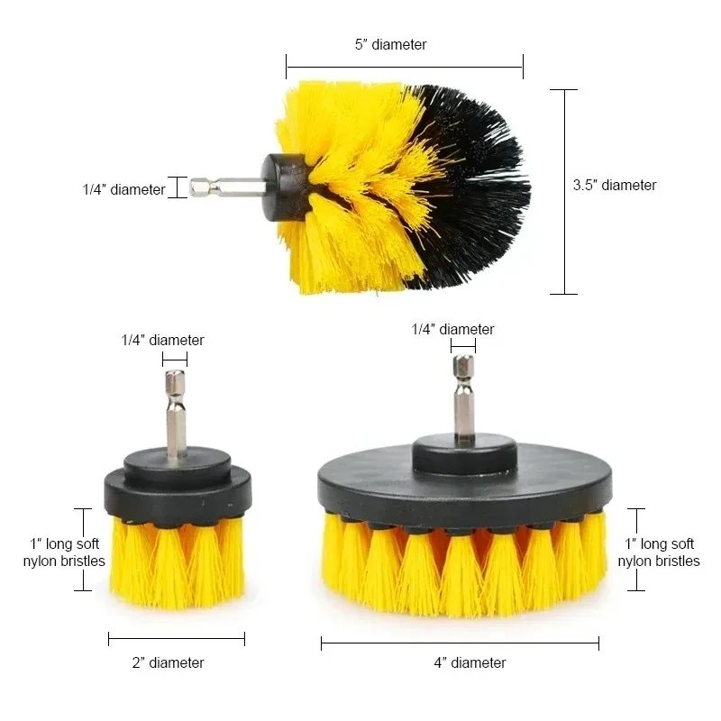 3pcs Power Scrubber Brush Set For Bathroom Drill Scrubber Brush For Cleaning Cordless Drill Attachment Kit Power Scrub Brush