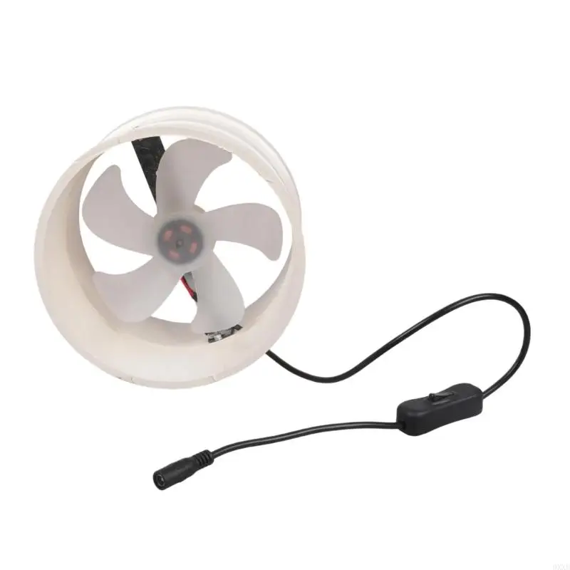 Easy to Install PVC Pipe Blower 160mm 12V Fan for Ventilation in Sheds Basements Chicken Coat Featuring 1200RPM Speed 0XXB