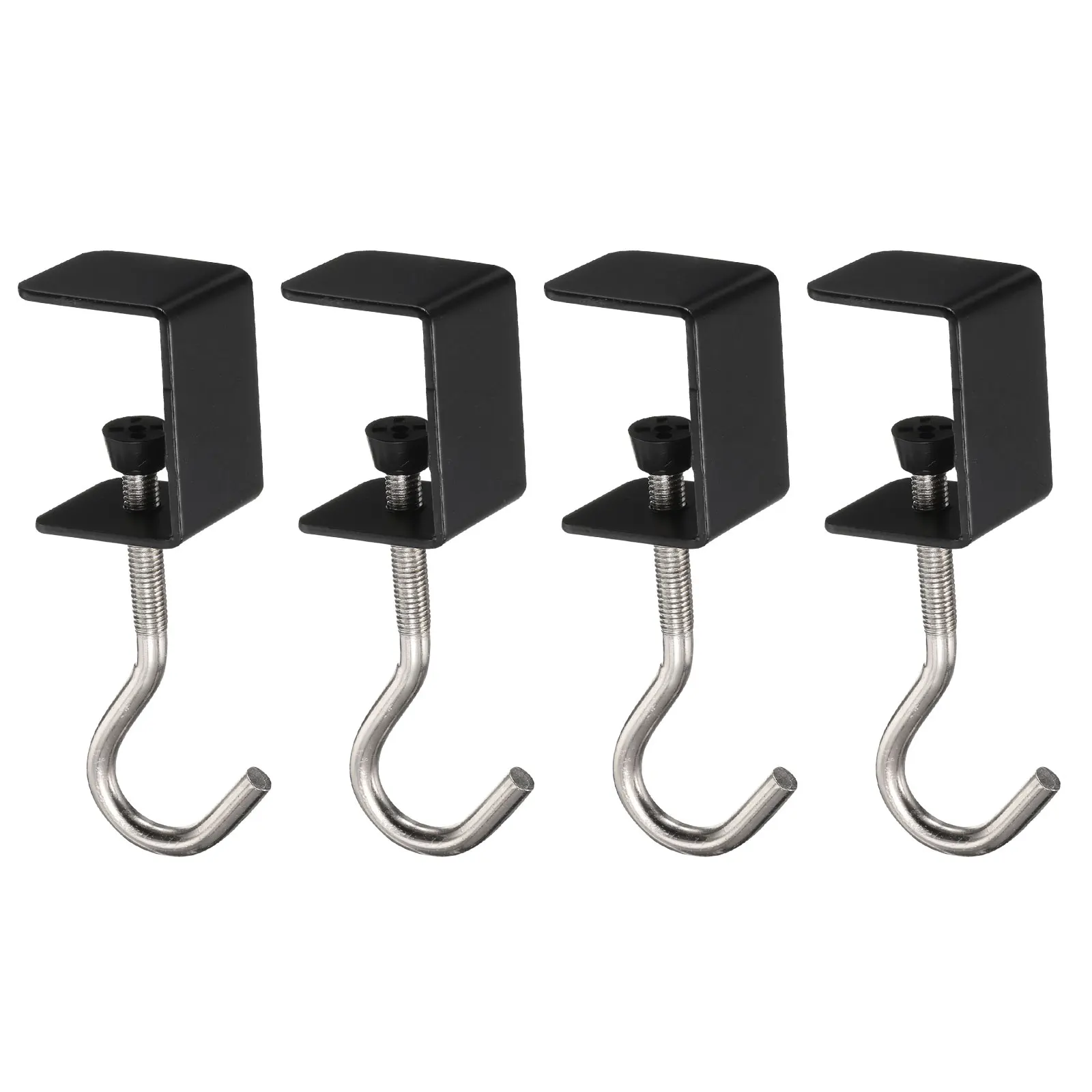 2/4pcs Punch-free Hanging Bag Hook Desk Hook Clamp Clamping Range Bag Hook for Backpack Table Hook Clamp White/Black 0.2