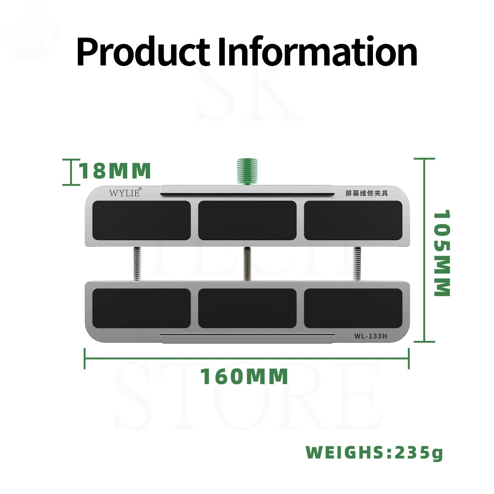 전화 빠른 제거 수리를위한 전화 LCD 화면 분해 고정 장치 WL-133H 합금 통합 처리 성형 화면 수리