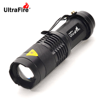 UltraFire SK68 EDC Flashlight 1/3-Mode AA Battery Lamp Zoomable 14500 Flashlights Pocket Mini Torch Light Rechargeable Lantern