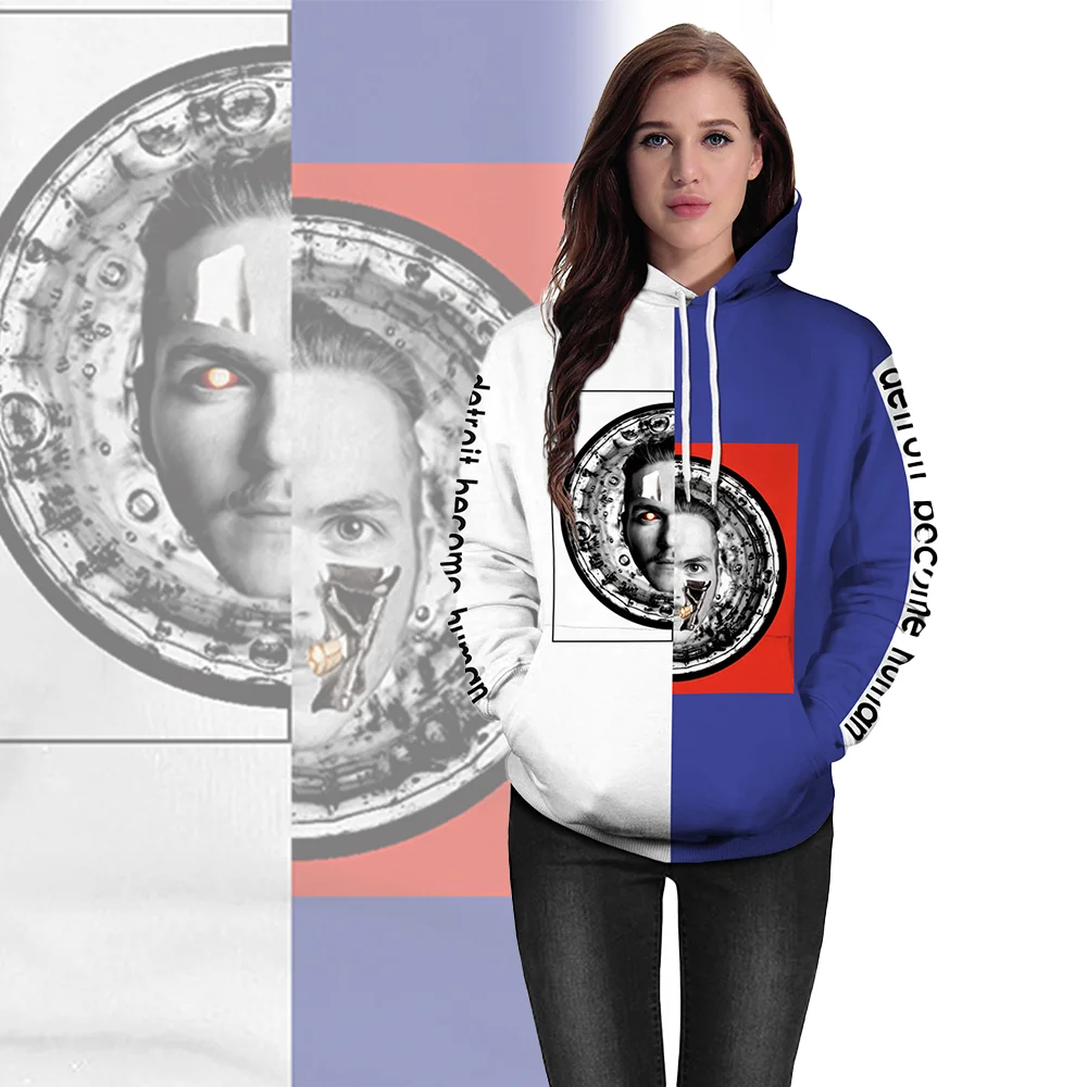

Gothic Sweatshirt for Men Hoodie 3D Printed Long Sleeve Halloween Autumn Pullover Pocket Hip Hop Streetwear Male Clothing