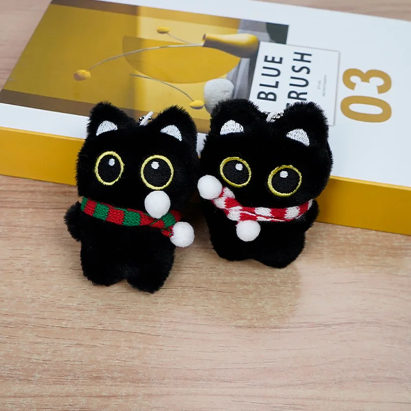 Chaveiro gato novo estilo gato preto boneca de pelúcia brinquedo chaveiro bonito gato saco charme casal estudante apresenta presente aniversário
