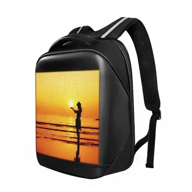 for Waterproof LED Display Smart Backpack Walking Billboard Customizable Light Screen LED Bag Pack with LED Module Factory