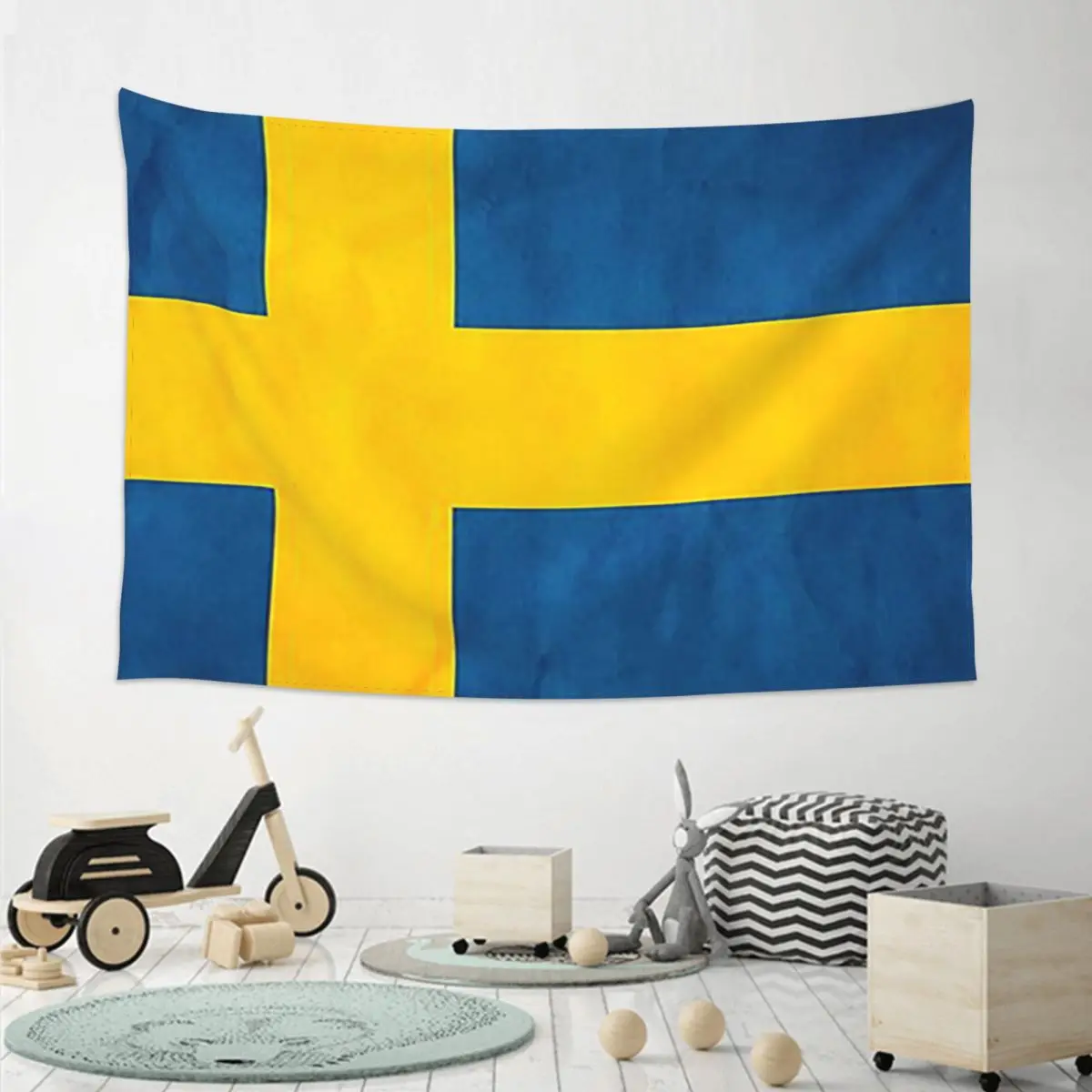 Sweden Swedish Flag Tapestry Art Wall Hanging Aesthetic Home Decor Tapestries for Living Room Bedroom Dorm Room