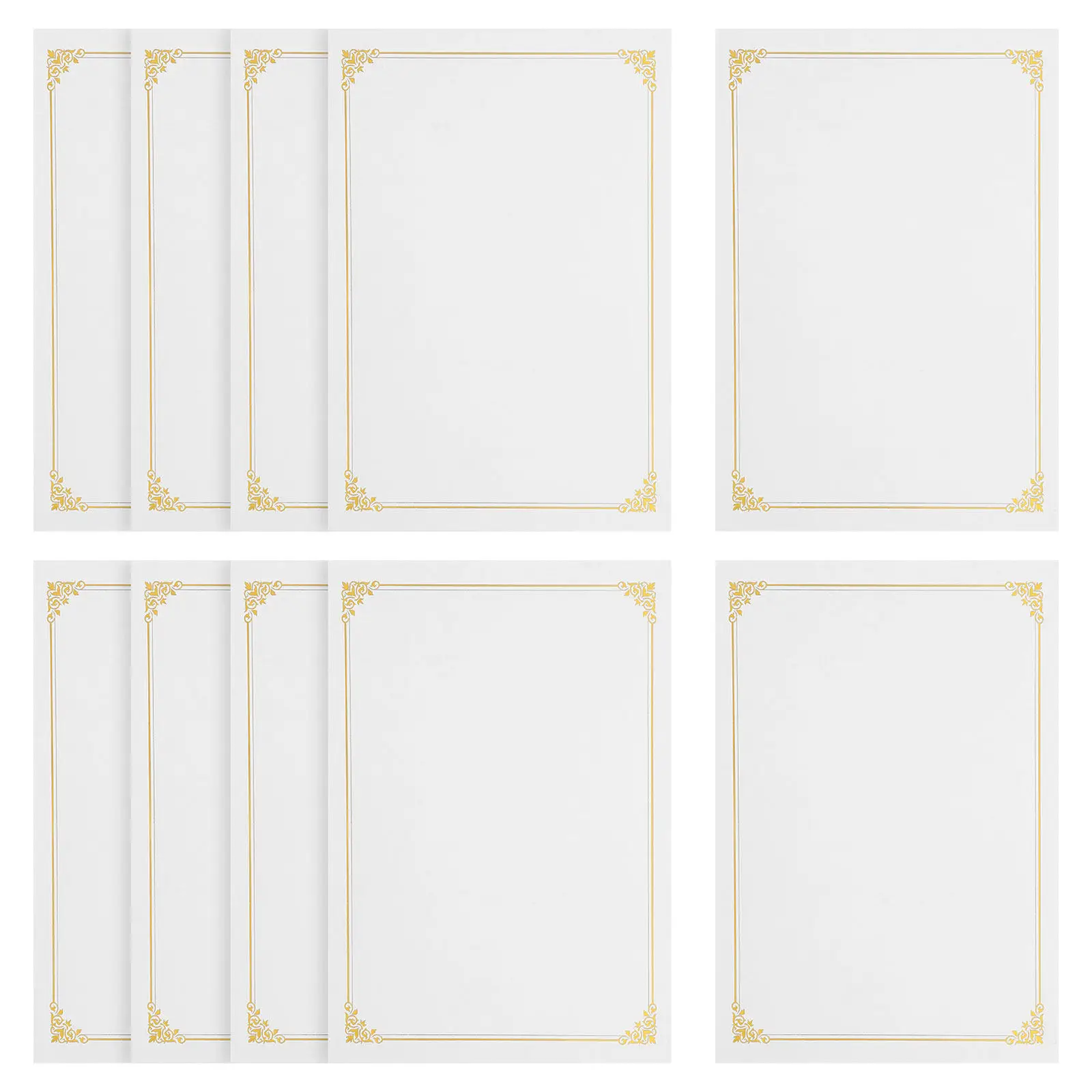 

10Pcs Writable Certificate Paper A4 Blank Awards Diploma Sheets Printable Inner Paper for School Office Recognition