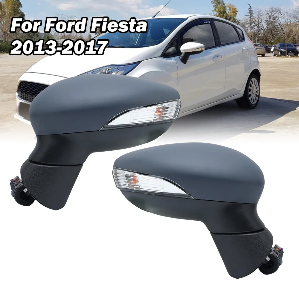 

8 Wire Side Door Mirror Assembly For Ford Fiesta MK7 2013 2014 2015 2016 2017 With Folding Primer Wing Mirrors Car Accessories
