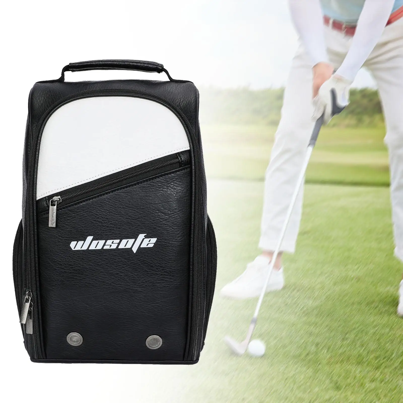 Golf Shoe Bag Pouch Organizer Large Capacity Shoe Carry Bag Multifunction Zippered Shoe Carrier Bag for Outdoor Gym Men Women