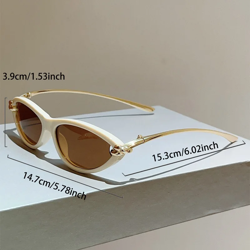 Einzigartige Legierung-Sonnenbrille mit Knotenbügel und Katzenaugen-Design für Damen, Neue Mode Blau-Rosa Farbverlauf Sonnenbrille, Sexy Fahrbrille für Damen in Schwarz – Detail 4