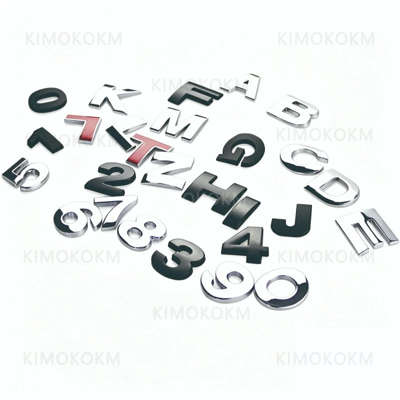 3D Metal 25mm Car Letters Alphabet Emblem Numbers Chrome Labeling Car Sticker Trunk Logo Letters Emblem For Hyundai Toyota