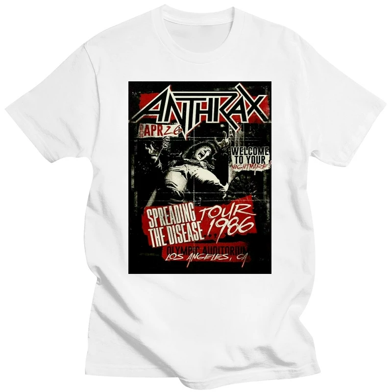 Anthrax Spreading The Disease Tour 2015 Black T Shirt New Official Merch For Male/boy Tshirt