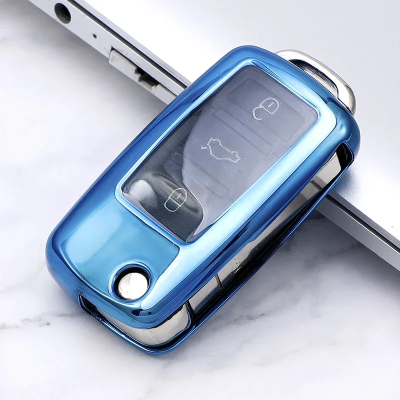 Soft TPU Car Key Case for VW Volkswagen Polo Golf Passat B5 B6 B7 Beetle Caddy T5 Up Eos Tiguan for Skoda Octavia